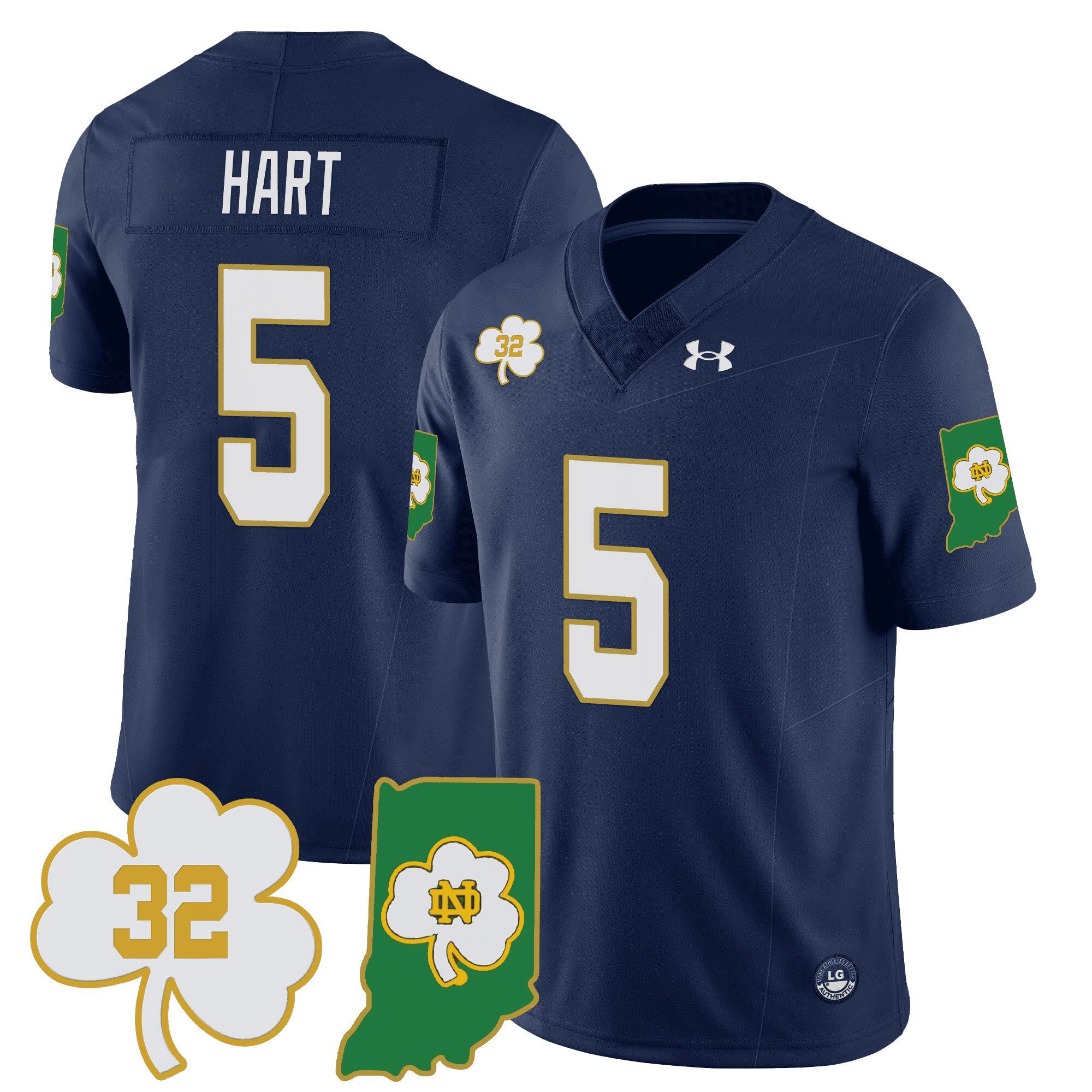 Men Notre Dame Fighting Irish #5 Hart Drak Blue 2024 Vapor Limited NCAA Jersey